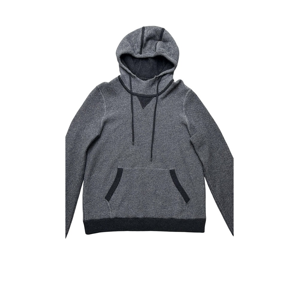 Vince Sweater Hoodie Mens L Gray Wool Cashmere Waffle Knit 93882 70120